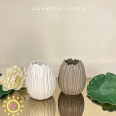 Bình gốm quả trứng cắm hoa