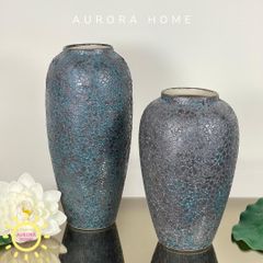 Bình gốm cổ men sôi Nghệ Nhân (Bộ Bình Bầu)