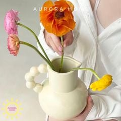 Bình gốm decor có quai Hixana