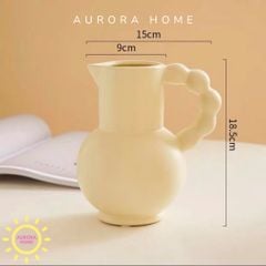 Bình gốm decor có quai Hixana