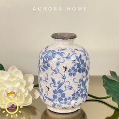 Bình gốm Giang Tây nghệ thuật (Xanh dương hoa mai)
