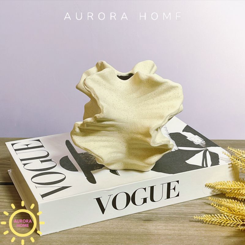 Bình gốm San Hô decor nghệ thuật trắng