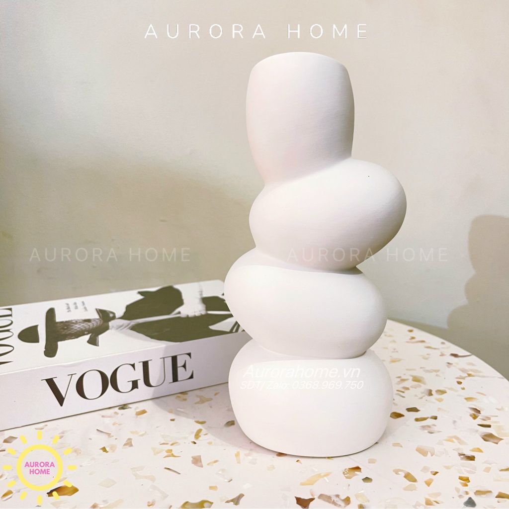 Bình gốm cắm hoa 4 ngấn hiện đại Mami Lia