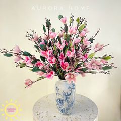 Bình hoa cổ điển mộc lan Poly để bàn sang trọng
