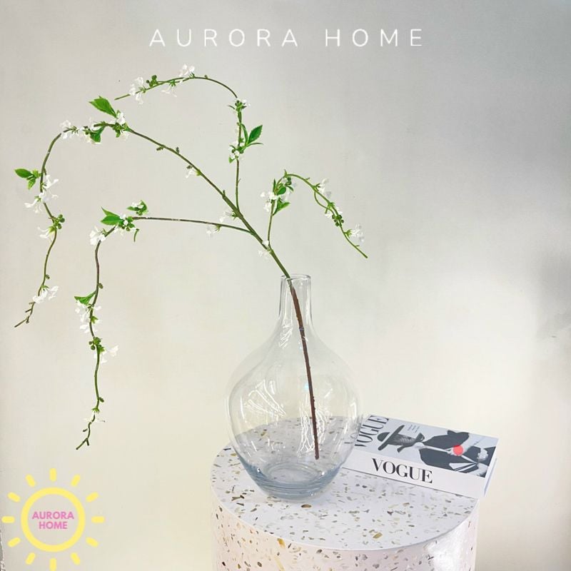 Bình hoa tuyết mai giả để bàn sang trọng