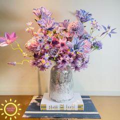 Bình hoa giả cắm sẵn Purple Meline sắc tím