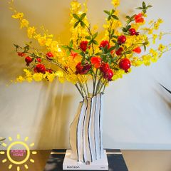 Bình hoa lan vũ nữ cắm sẵn cao cấp phối quả lựu