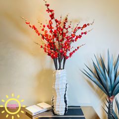 Bình hoa đào lụa cắm sẵn cao cấp Spring Fana