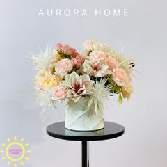 Bình hoa giả để bàn Marry Me tông trắng hồng