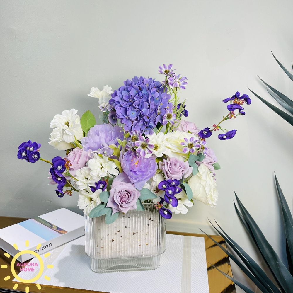 Bình hoa giả để bàn Violet Derco sắc tím