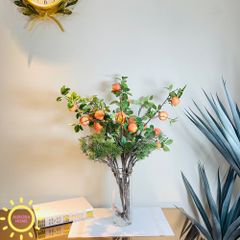 Bình hoa giả cắm sẵn cành táo Elfoc