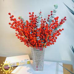Bình hoa giả cắm sẵn Đông Đào Red Lips