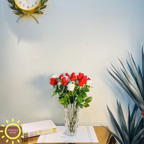 Bình hoa giả cắm sẵn hồng Rose Love