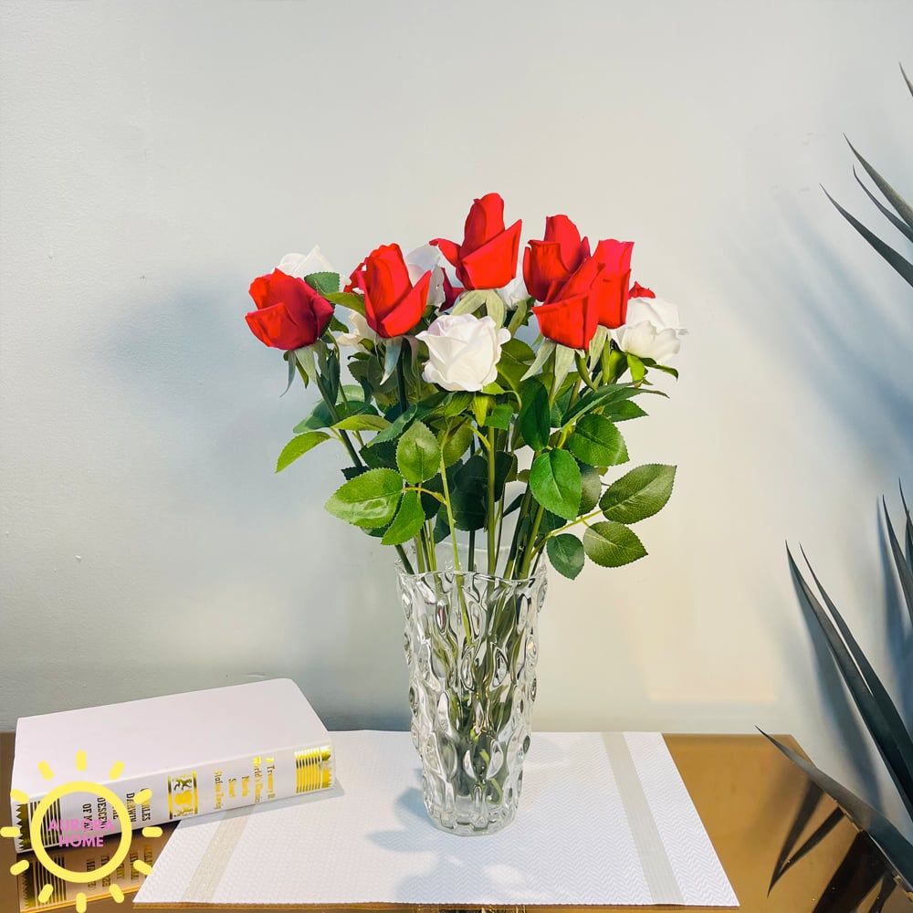 Bình hoa giả cắm sẵn hồng Rose Love