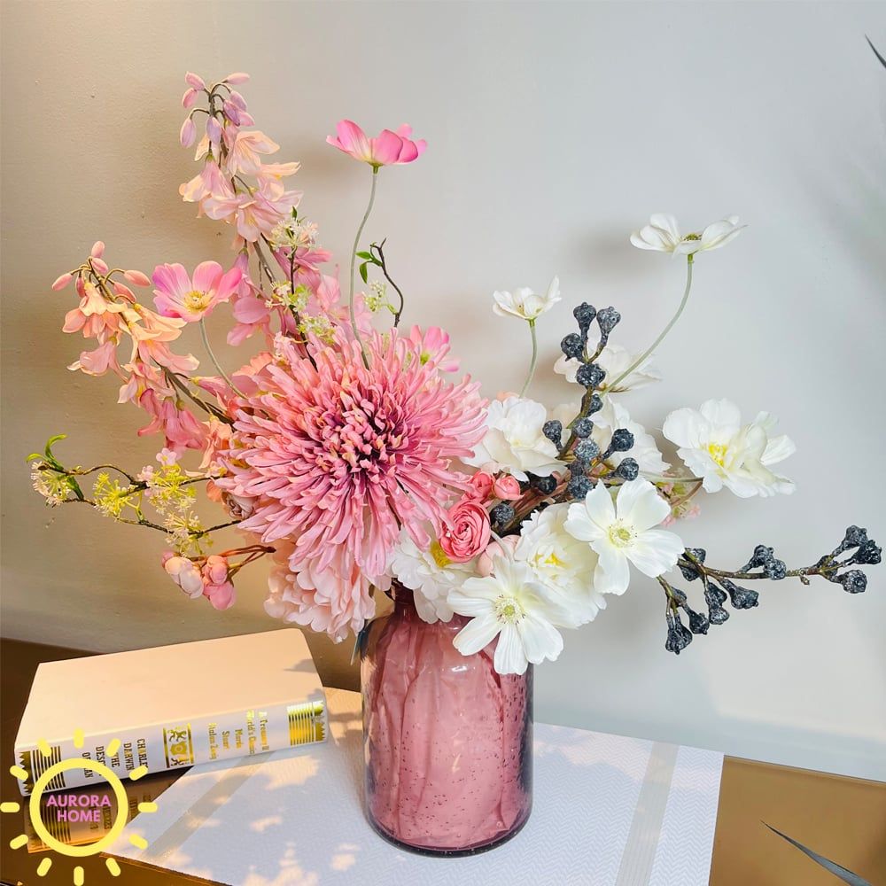 Bình hoa giả cắm sẵn Spring Athena