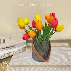 Bình hoa giả Tulip cao su để bàn