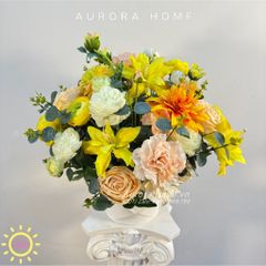 Bình hoa giả Yellow Mary tông cổ điển