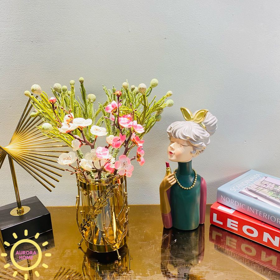 Bình hoa lụa cắm sẵn để bàn Mami Lila