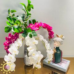 Bình hoa giả cắm sẵn hoa lan hồ điệp Mara Bala