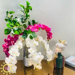 Bình hoa giả cắm sẵn hoa lan hồ điệp Mara Bala