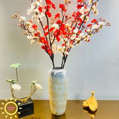 Bình hoa đào giả để bàn trang trí Tết
