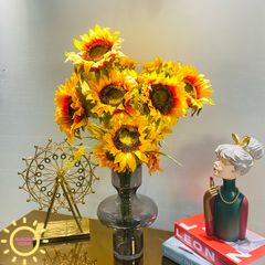 Bình hoa giả cắm sẵn hướng dương Elo Moon Shine