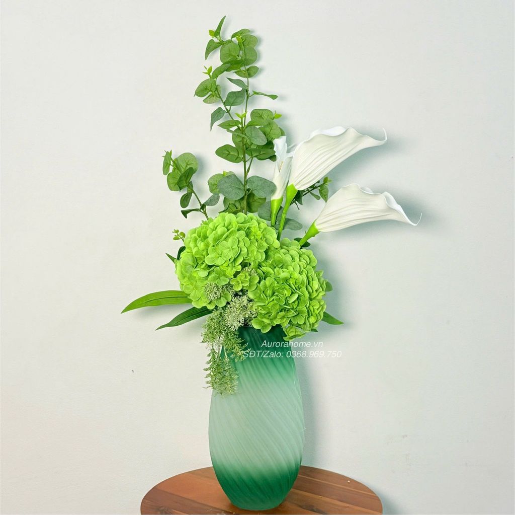 Bình hoa lụa tân cổ điển Green Fenos