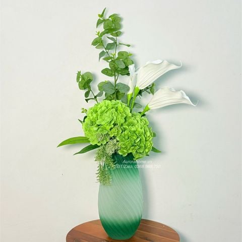 Bình hoa lụa tân cổ điển Green Fenos