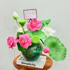 Bình hoa sen lụa Thanh Tâm Nhã trang trí