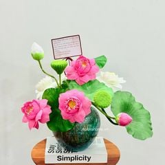 Bình hoa sen lụa Thanh Tâm Nhã trang trí