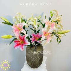 Bình hoa ly giả cao cấp để bàn Valines De Milies