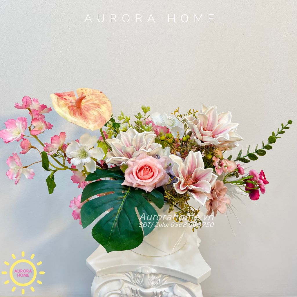 Bình hoa lụa phong cách châu Âu Analines Mila