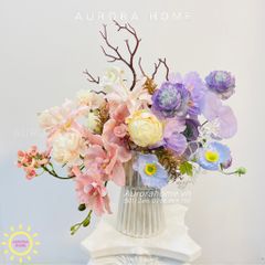 Bình hoa lụa cao cấp Pink and Purple