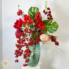 Bình hoa lụa cao cấp Jocelyn