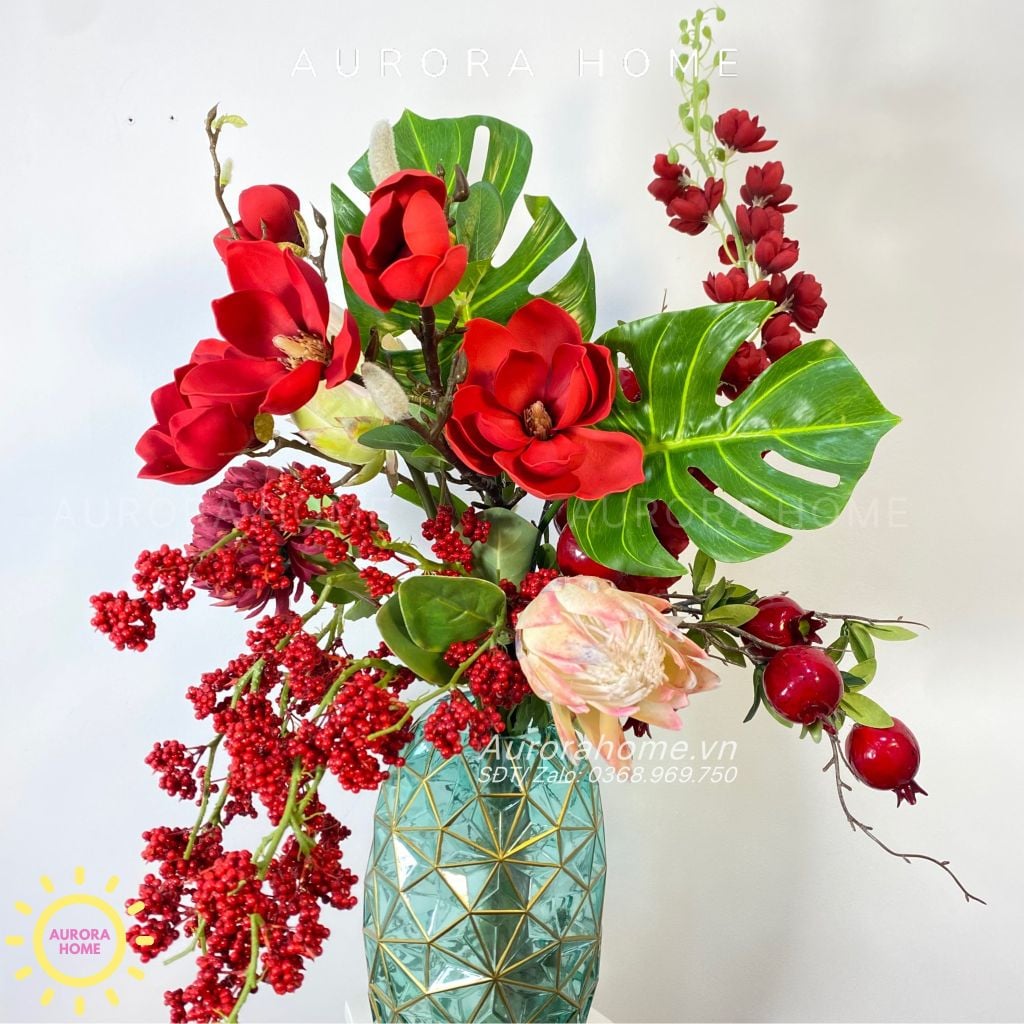 Bình hoa lụa cao cấp Jocelyn