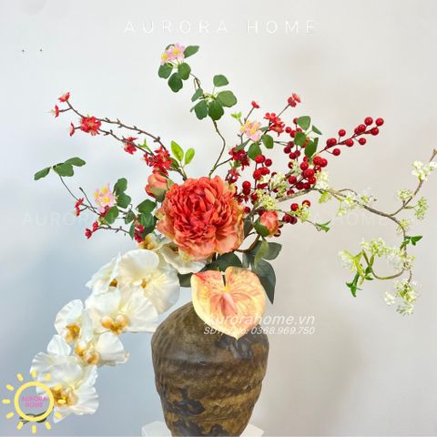 Bình hoa lụa cao cấp Kelsey