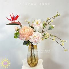 Bình hoa lụa cao cấp Pink Aries