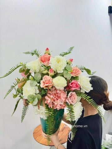 Bình hoa lụa tân cổ điển Mela Nani