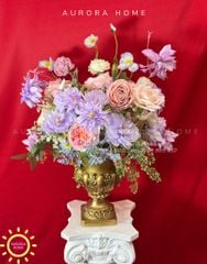 Bình hoa lụa cắm sẵn Anna Royal Princess tông hoàng gia châu Âu
