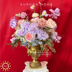 Bình hoa lụa cắm sẵn Anna Royal Princess tông hoàng gia châu Âu