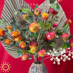 Bình hoa lụa cao cấp Đào Mộng trang trí tết