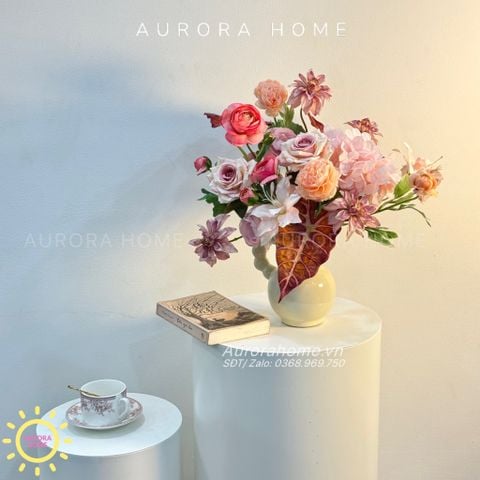 Bình hoa lụa cao cấp Tina in Love