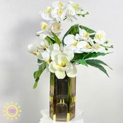 Bình hoa mộc lan tông trắng sang trọng