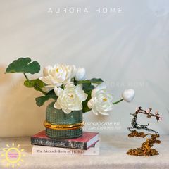 Bình hoa sen giả cao cấp trang trí bàn thờ