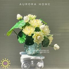 Bình hoa sen giả Liên Thanh để bàn thờ trang nghiêm