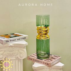 Bình thuỷ tinh cắm hoa cao cấp Adela xanh