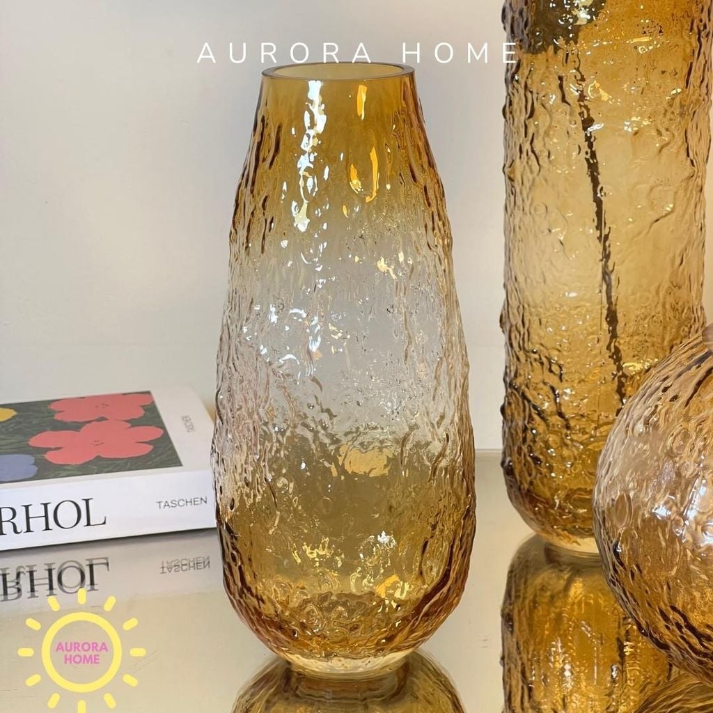 Bình thủy tinh hổ phách Amber sang trọng