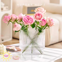 Bình thuỷ tinh Caryln lưới sọc cao cấp