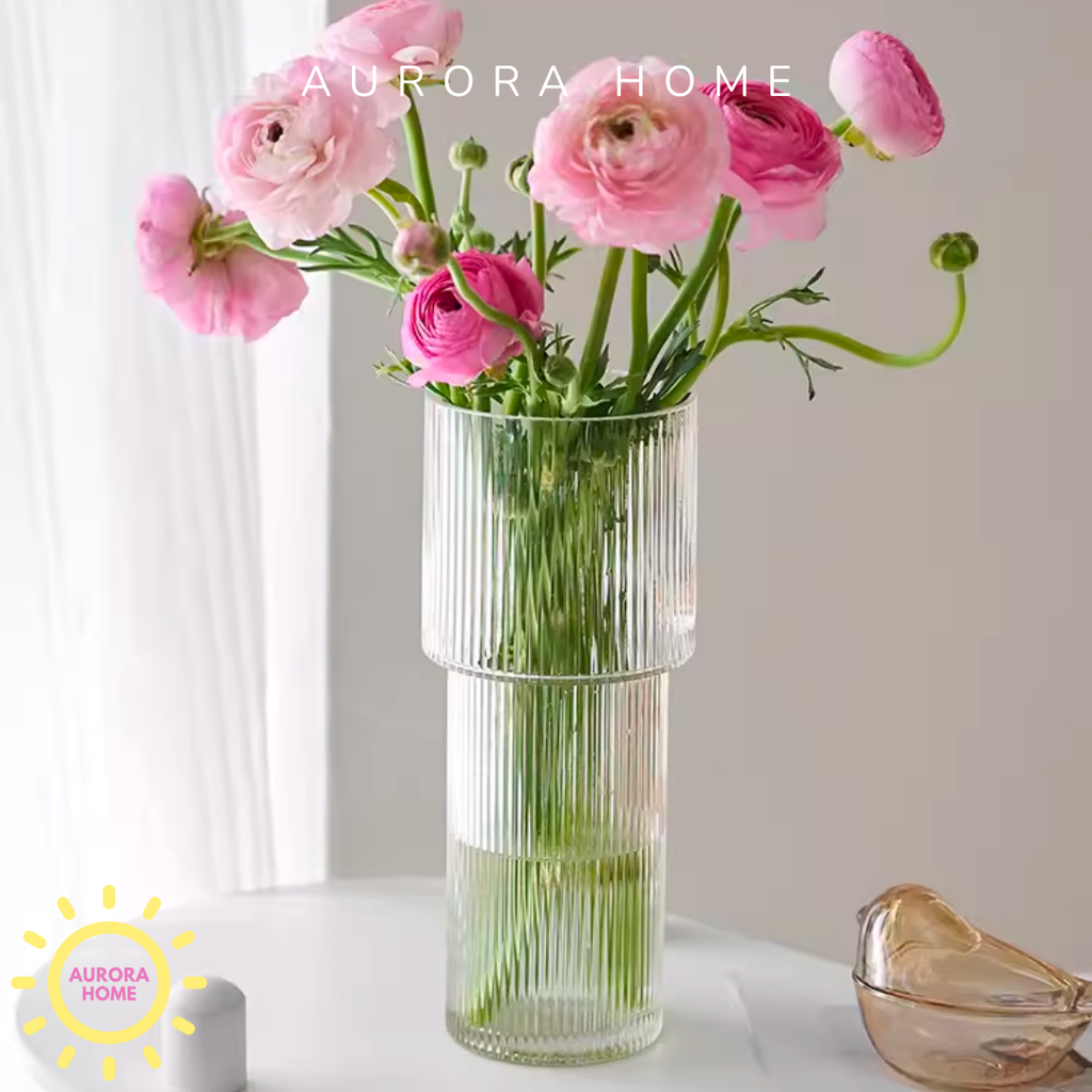 Bình thuỷ tinh Irene lưới soc tròn cao cấp (Xám)