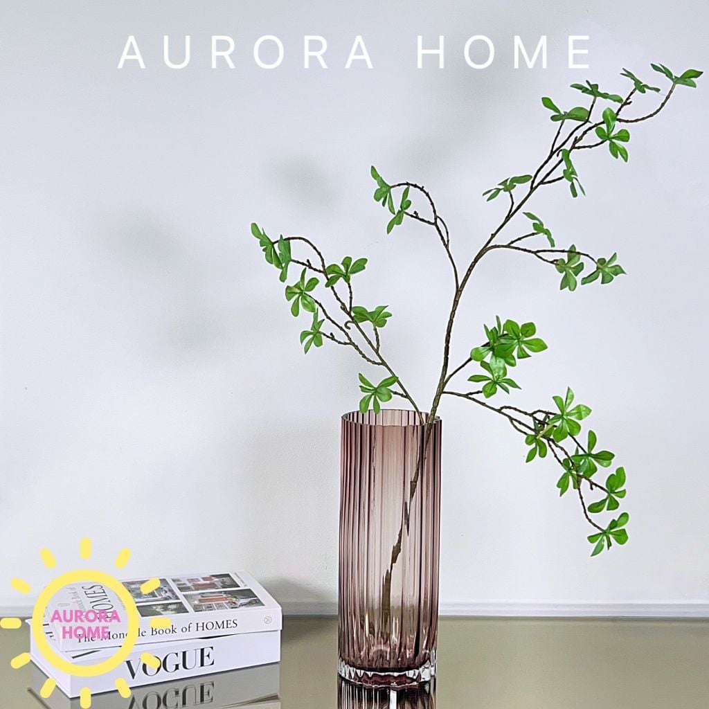 Bình thủy tinh cắm hoa vân hồng hiện đại